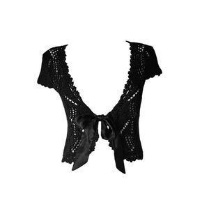 dark coquette crochet bow top